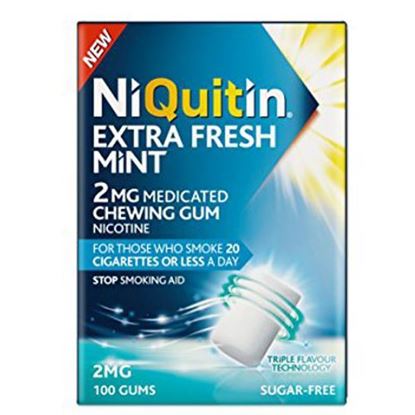Picture of NiQuitin Extra Fresh Mint Gum, 2 mg, 100 Gums
