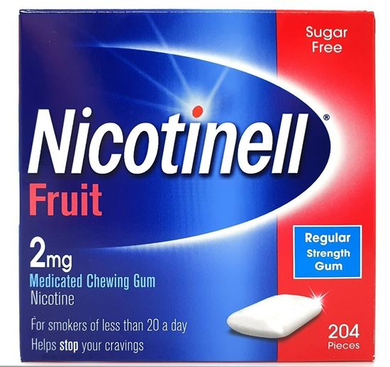 Picture of Nicotinell Fruit 2mg Nicotine Medicated Chewing Gum Sugar 204 Pcs
