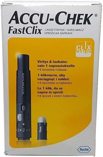 Picture of Accu Chek Fastclix Finger Pricked Lancing Device + 6 Lancets
