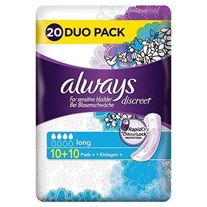 Picture of Always Discreet Incontinence Long Pads, 20 each