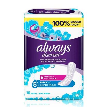 Picture of Always Discreet Long Sanitary Pads, 16 each