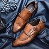 Picture of Men's Oxford Shoes Double Monk Strap Brown-01