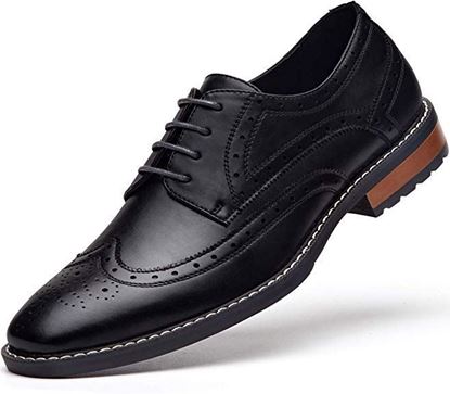 Picture of Men's Wingtip Dress Shoes Formal Oxfords 06 black