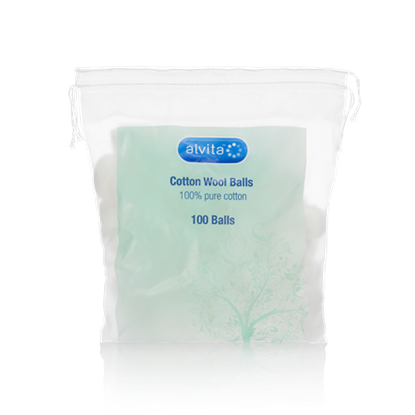 Picture of Alvita Cotton Wool Balls 100% Pure Cotton 100 Balls