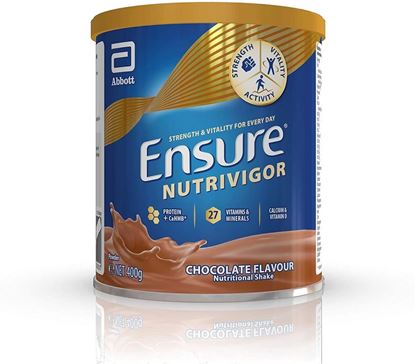 Picture of Ensure NutriVigor – Nutrition Powder for Adults, 27 Vitamins and Minerals, Protein, HMB, Calcium and Vitamin D, Food Supplement, 400g Chocolate Flavour
